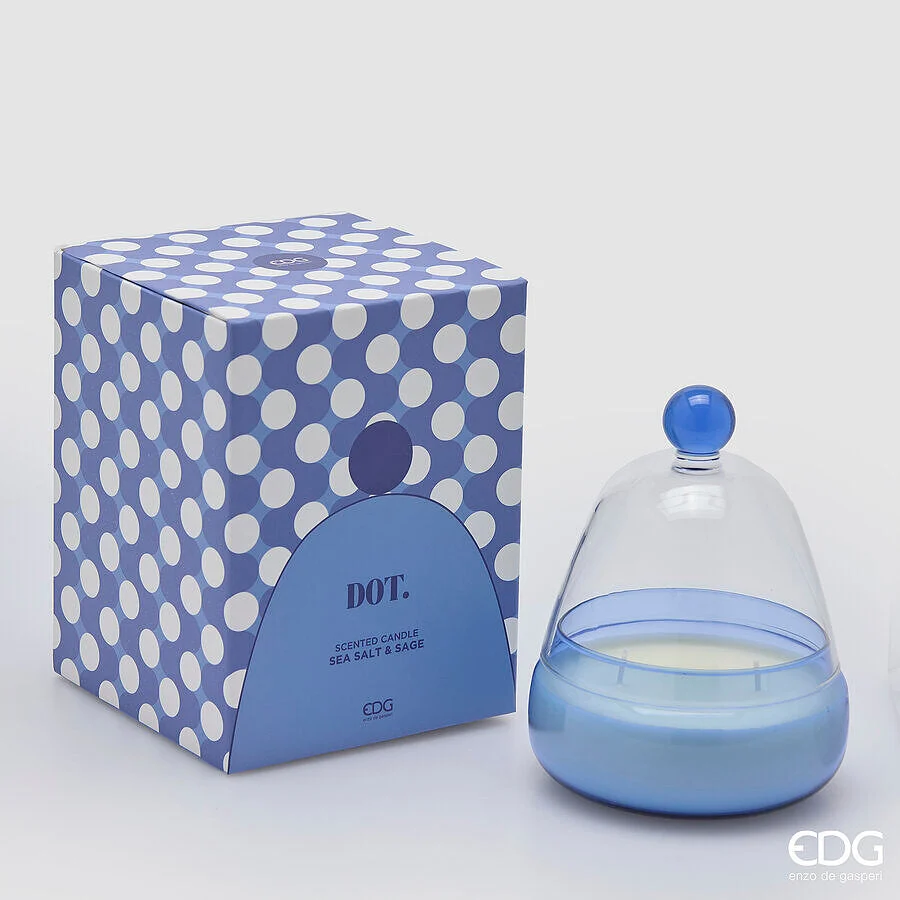 EDG Enzo De Gasperi Candela Dot a Cupola H 17,2 Cm D 12 Cm Sea Salt Sage