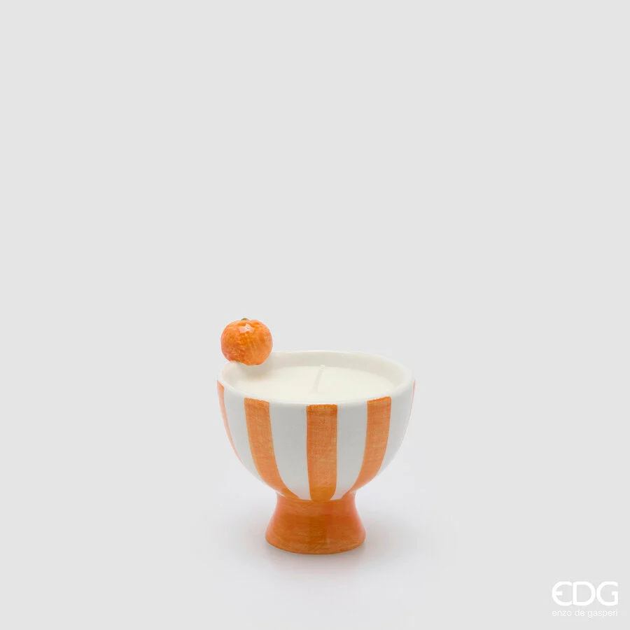 EDG Enzo De Gasperi Candela Frutta Ceramica con Profumo H 10 Cm D 10 Cm Cinnamon