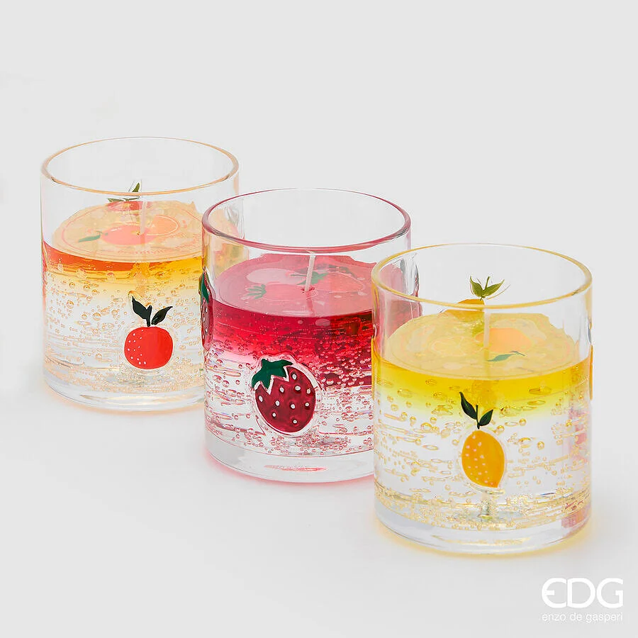 EDG Enzo De Gasperi Candela Frutta Vetro Ass. con Profumo H 10 Cm D 9 Cm Cinnamon 1 Pz