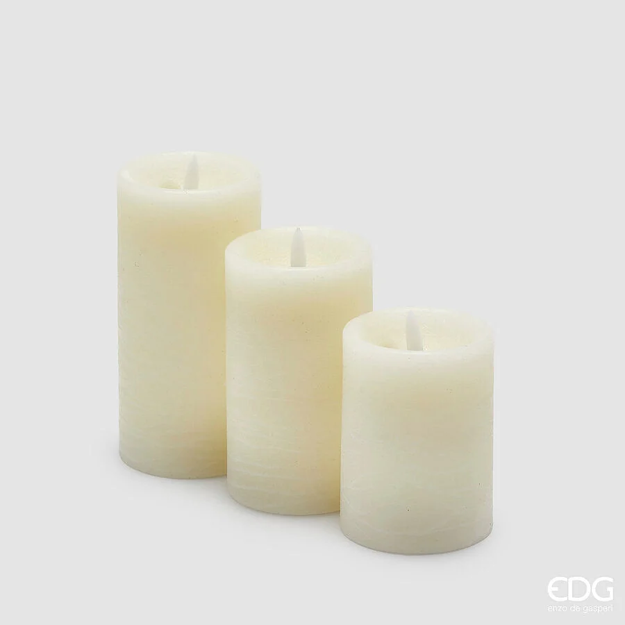 EDG Enzo De Gasperi Candela Led Soffio Natale H 15 Cm D 7,5 Cm IP20 Cf 3 Pz White