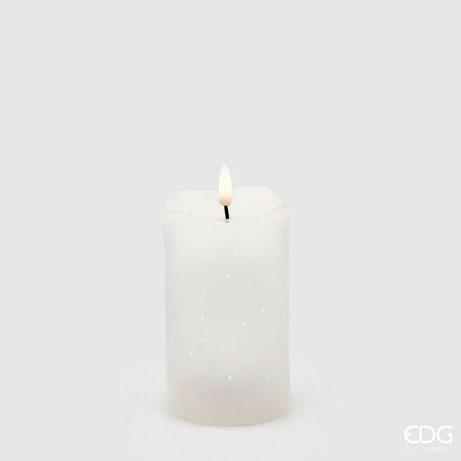 EDG Enzo De Gasperi Candela Led Starry con Moccolo H 12,5 Cm D 7,5 Cm IP20 Avorio