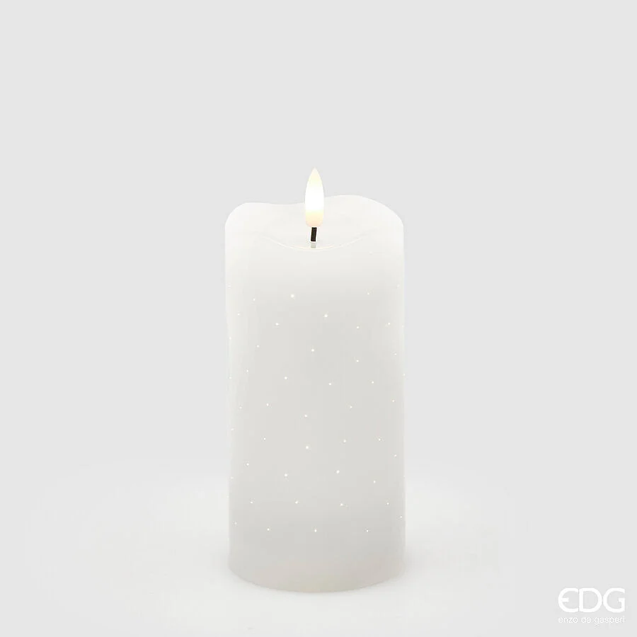 EDG Enzo De Gasperi Candela Led Starry con Moccolo H 15 Cm D 7,5 Cm IP20 Avorio