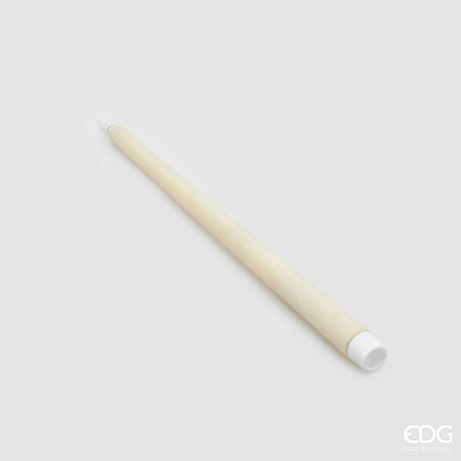 EDG Enzo De Gasperi Candela Led Touch Stelo Natale H 25 Cm D 2,2 Cm IP20 Cf 2 Pz Ivory