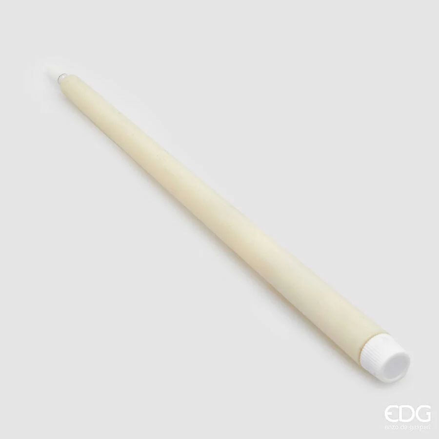 EDG Enzo De Gasperi Candela Led Touch Stelo Natale H 34 Cm D 2,2 Cm IP20 Cf 2 Pz Ivory