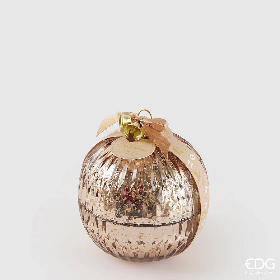 EDG Enzo De Gasperi Candela Sfera di Natale Vetro D 11 Cm Cinnamon Ambra