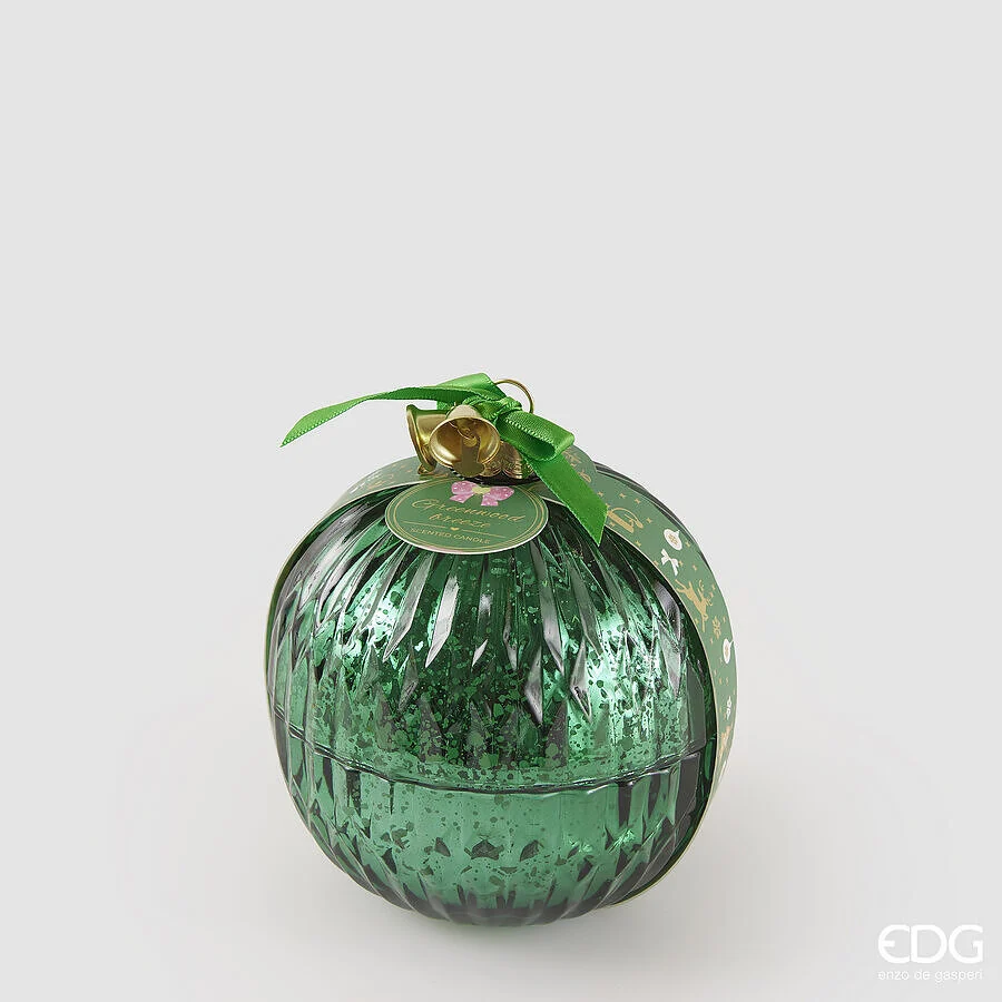 EDG Enzo De Gasperi Candela Sfera di Natale Vetro D 11 Cm Greenwood Breeze Vert