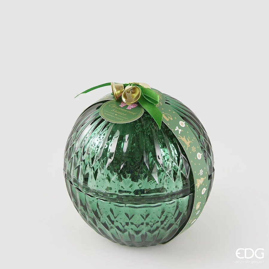 EDG Enzo De Gasperi Candela Sfera di Natale Vetro D 13 Cm Greenwood Breeze Vert