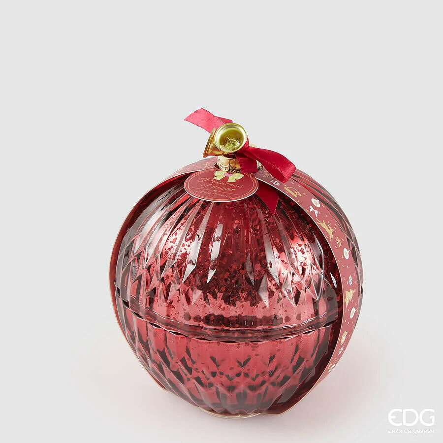 EDG Enzo De Gasperi Candela Sfera di Natale Vetro D 13 Cm Princess of The Night Red