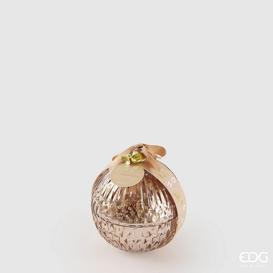 EDG Enzo De Gasperi Candela Sfera di Natale Vetro D 8 Cm Cinnamon Ambra