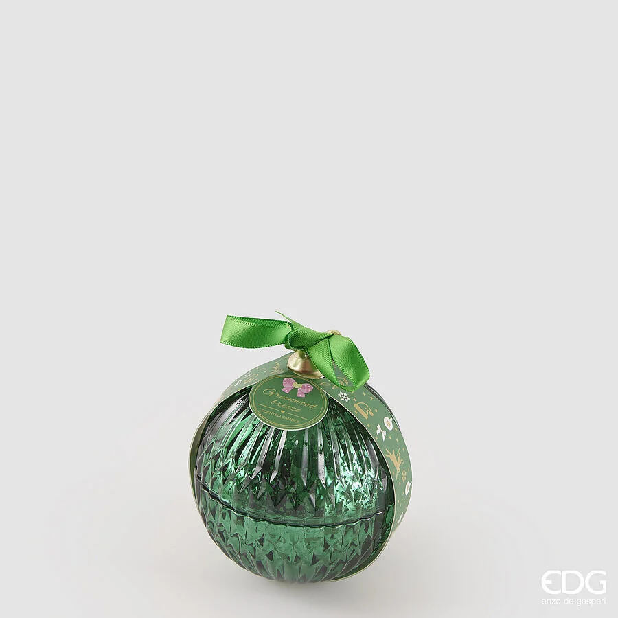 EDG Enzo De Gasperi Candela Sfera di Natale Vetro D 8 Cm Greenwood Breeze Vert