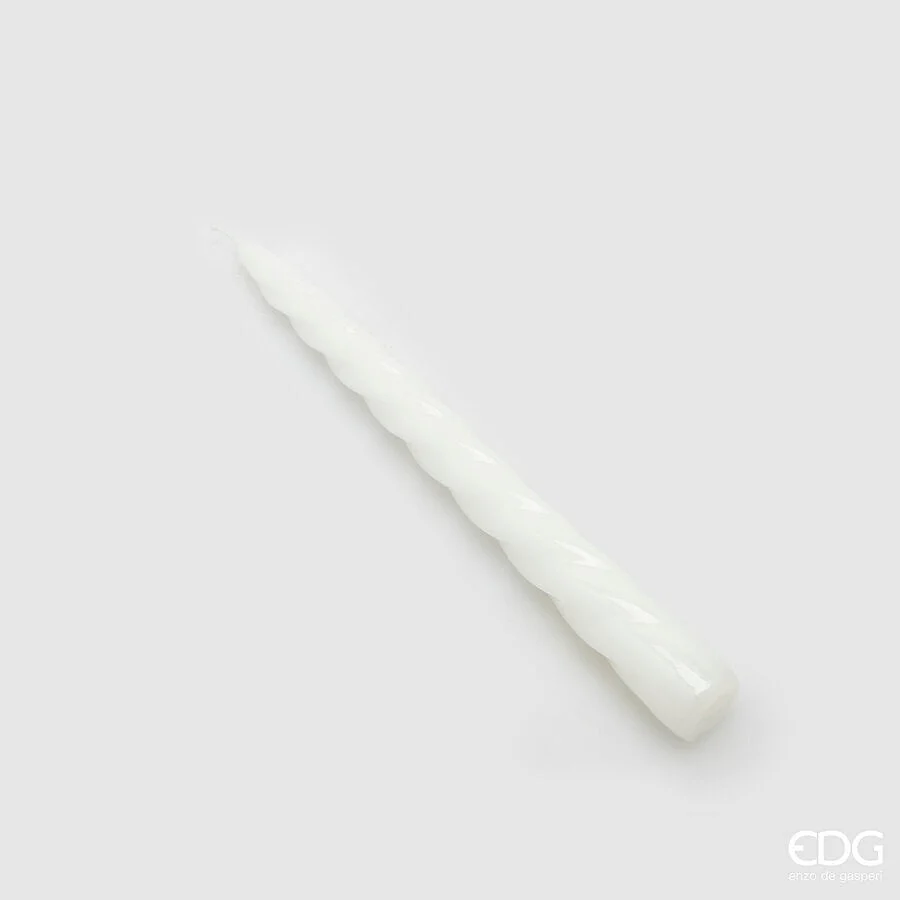 EDG Enzo De Gasperi Candela Stelo Twist H 23 Cm D 22 Mm Cf 10 Pz Bianco
