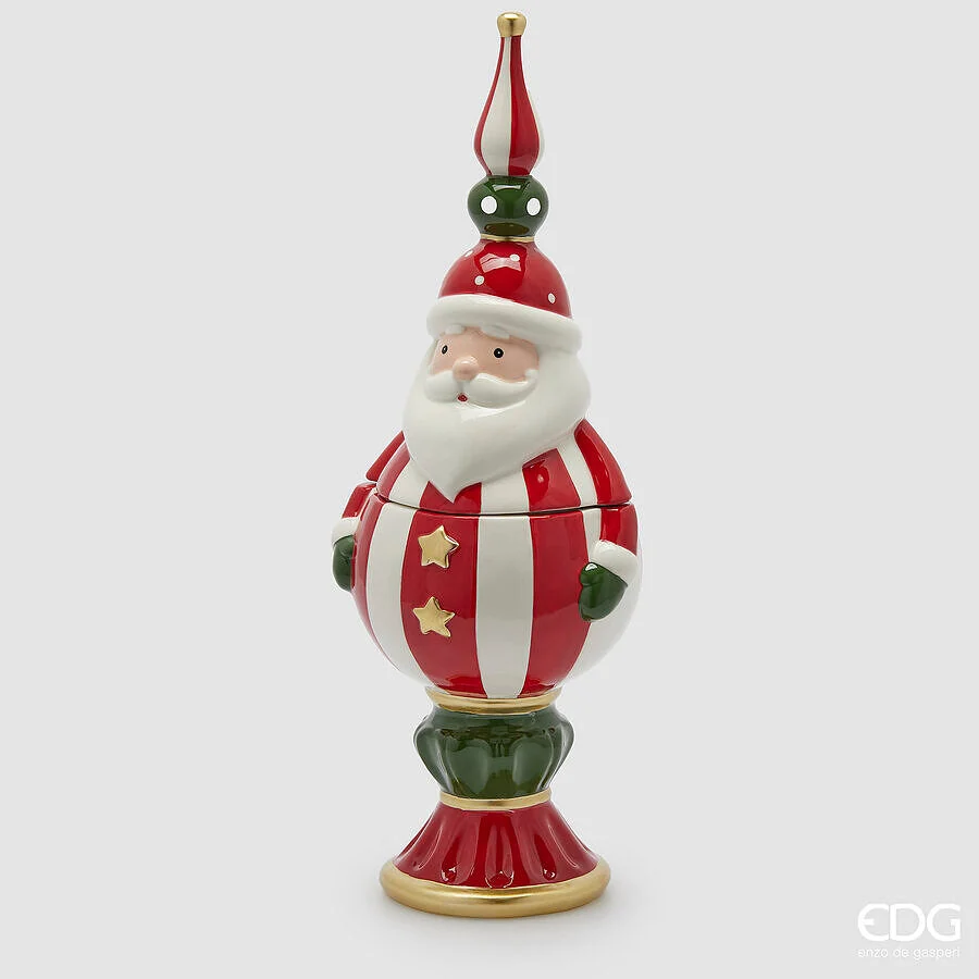 EDG Enzo De Gasperi Contenitore Babbo Natale H 47 Cm D. 16 Cm White Red