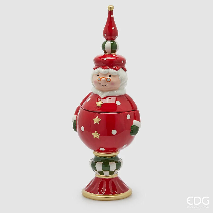 EDG Enzo De Gasperi Contenitore Mamma Natale H 47 Cm D. 16 Cm White Red