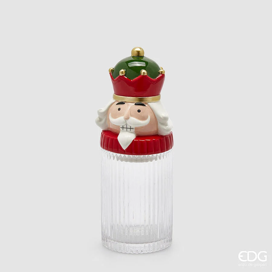 EDG Enzo De Gasperi Contenitore Soldatino Natale H 30 Cm D 11 Cm Green Red