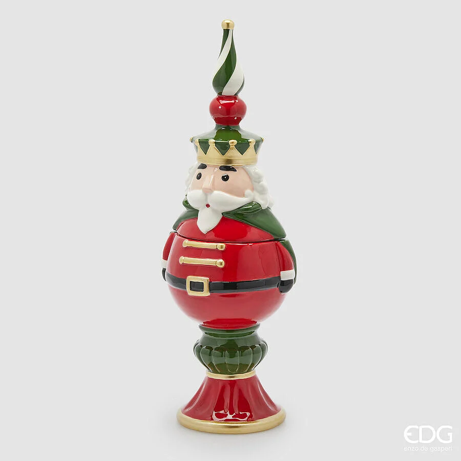 EDG Enzo De Gasperi Contenitore Soldatino Natale H 46 Cm D. 16 Cm Green Red