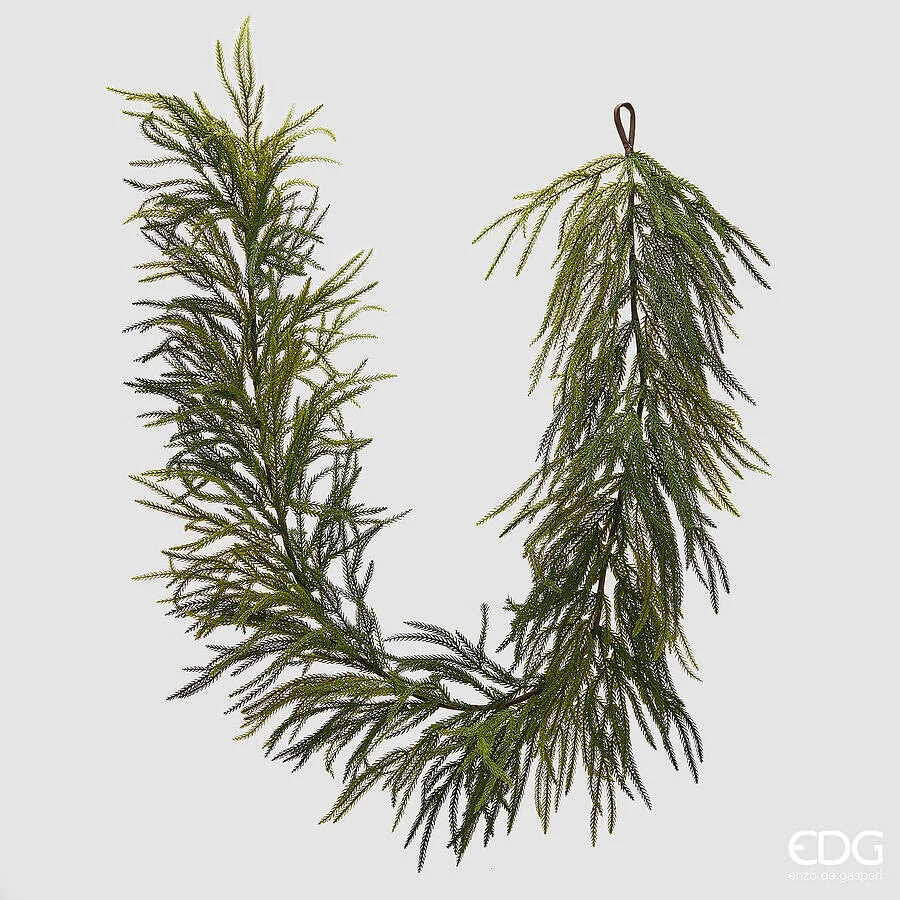 EDG Enzo De Gasperi Cryptomeria Festone di Natale L 210 Cm Green