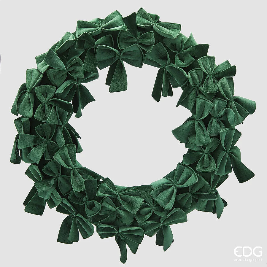 EDG Enzo De Gasperi Decoro Corona con Fiocchi Natale D 75 Cm Green
