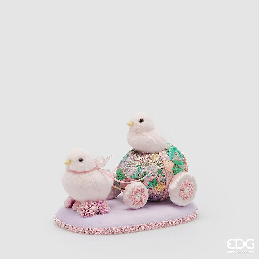 EDG Enzo De Gasperi Decoro di Pasqua Pulcino con Carretto H 20 Cm L 28 Cm L 18 Cm Multicolor