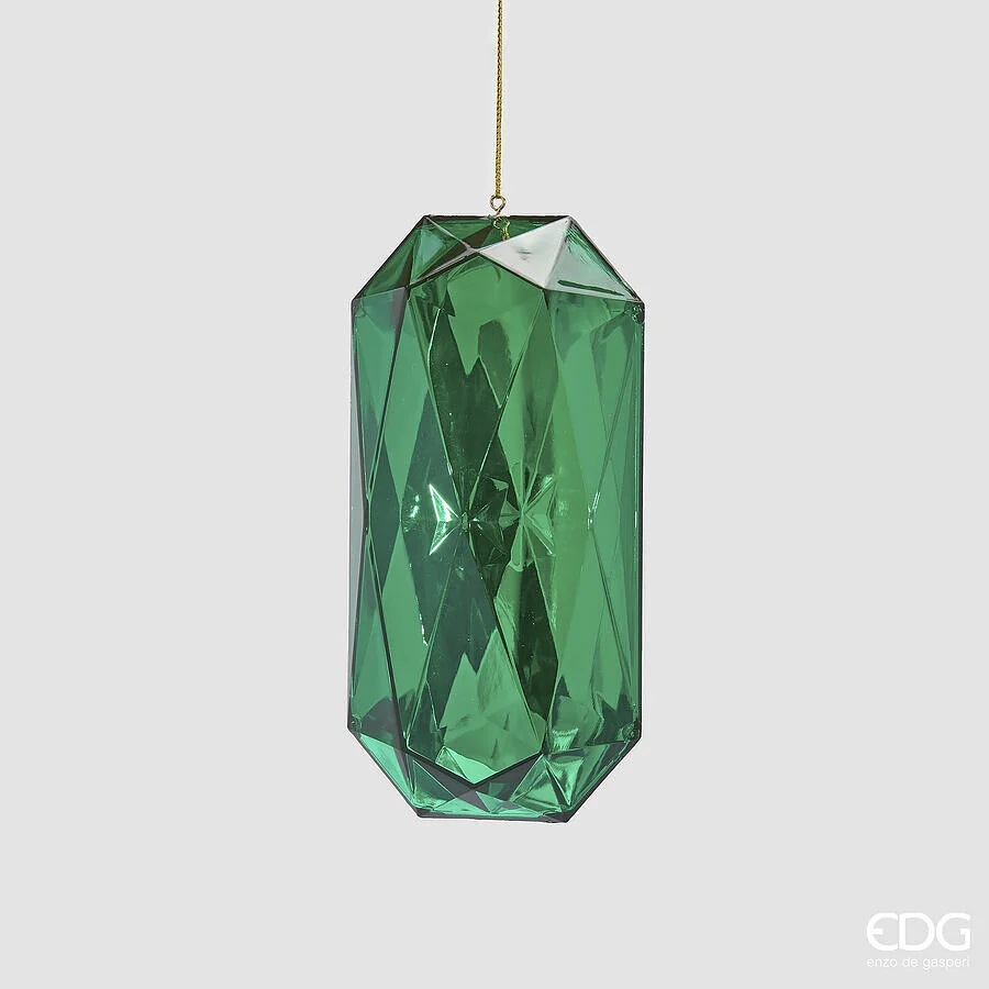 EDG Enzo De Gasperi Decoro Diamante Rettangolare di Natale da Appendere H 14,5 Cm L 7 Cm L 5,5 Cm Pp Emerald Green