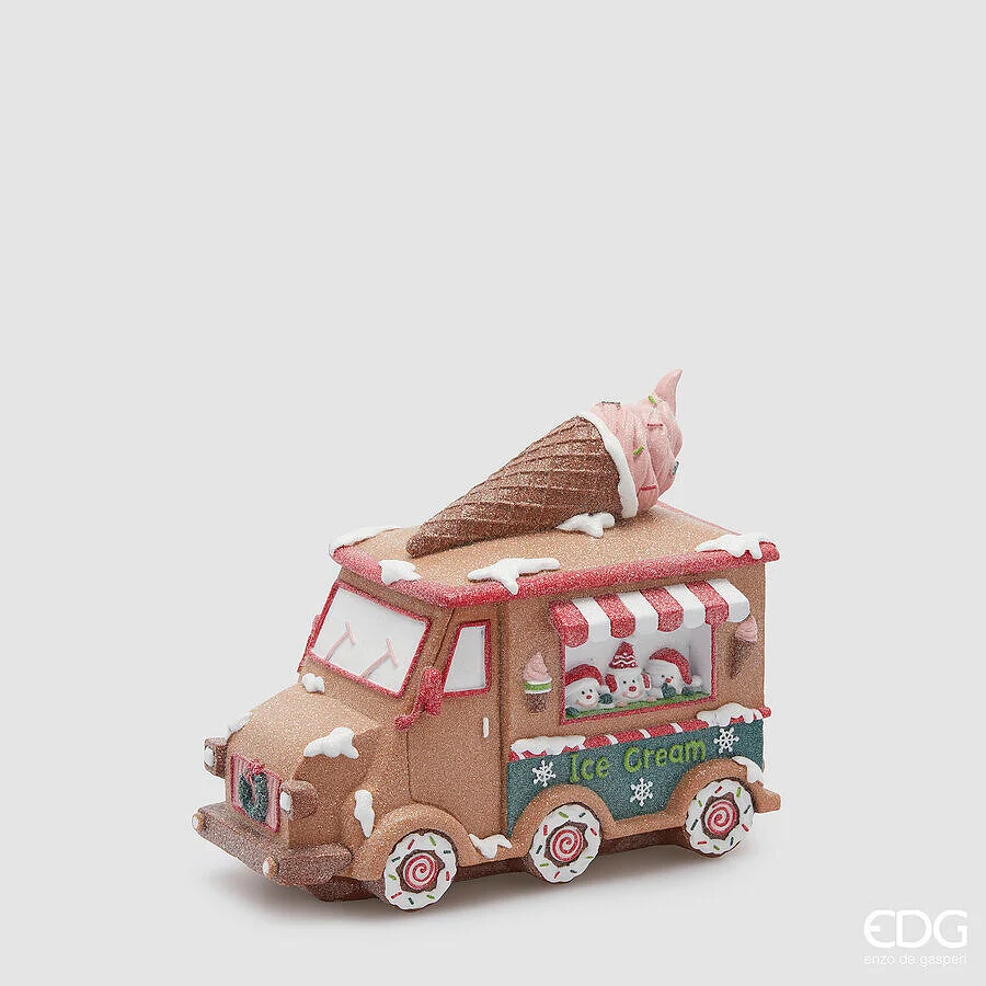 EDG Enzo De Gasperi Decoro Furgoncino Marzapane Natale H 22 Cm L 26 Cm L 13,5 Cm Multicolor