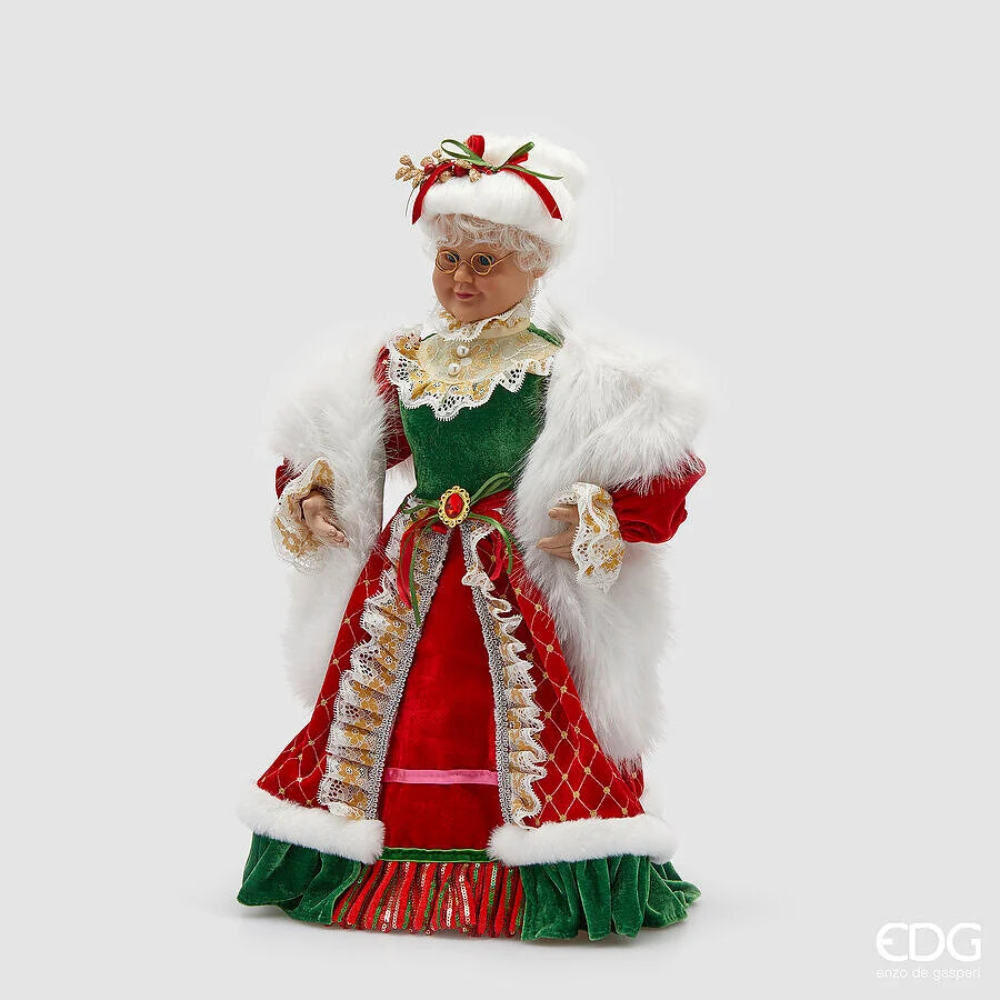 EDG Enzo De Gasperi Decoro Mamma Natale H 51 Cm Green Red