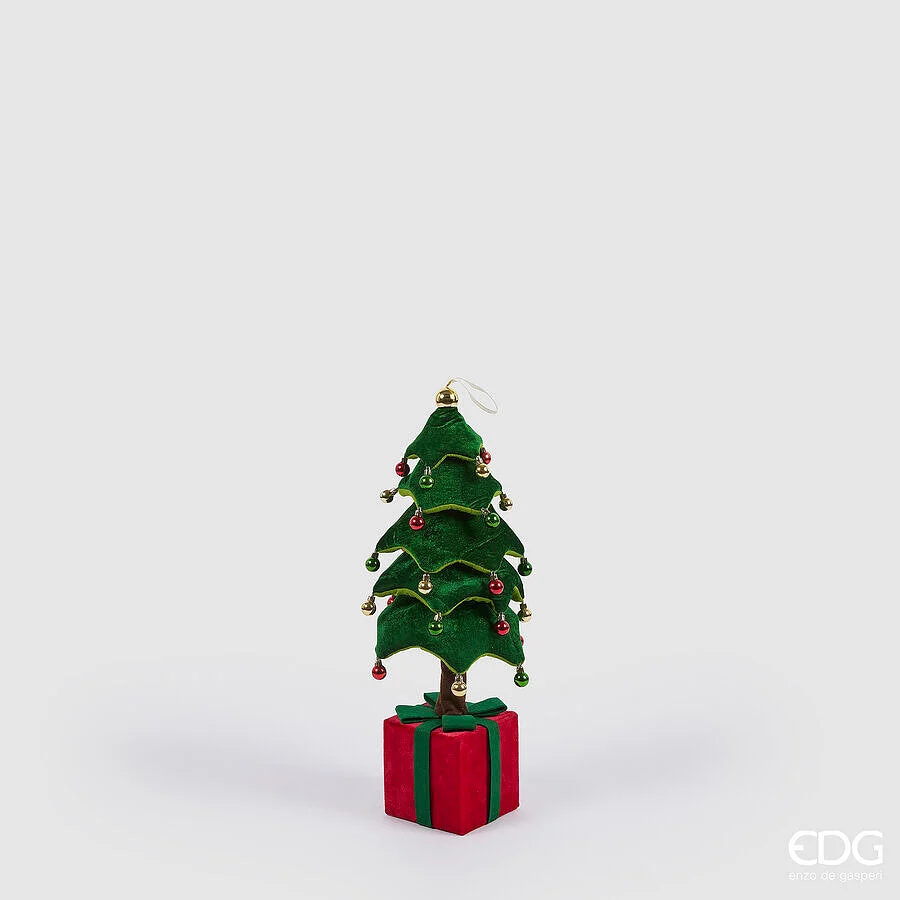 EDG Enzo De Gasperi Decoro Pino di Natale su Pacco da Appendere H 70 Cm Telescopico Green