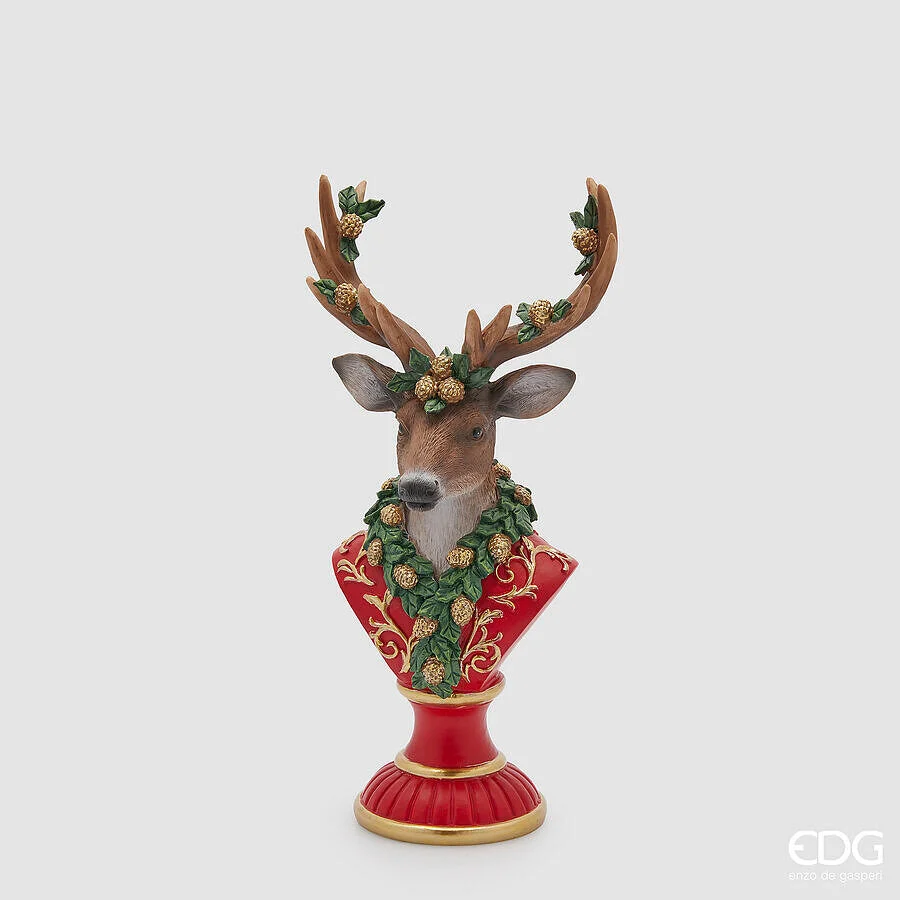 EDG Enzo De Gasperi Decoro Renna Natale H 33 Cm L 16 Cm L 12,5 Cm Multicolor