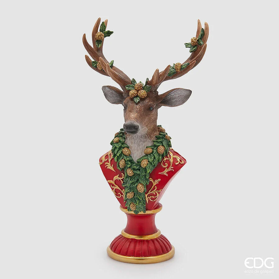EDG Enzo De Gasperi Decoro Renna Natale H 39,5 Cm L 21 Cm L 13 Cm Multicolor