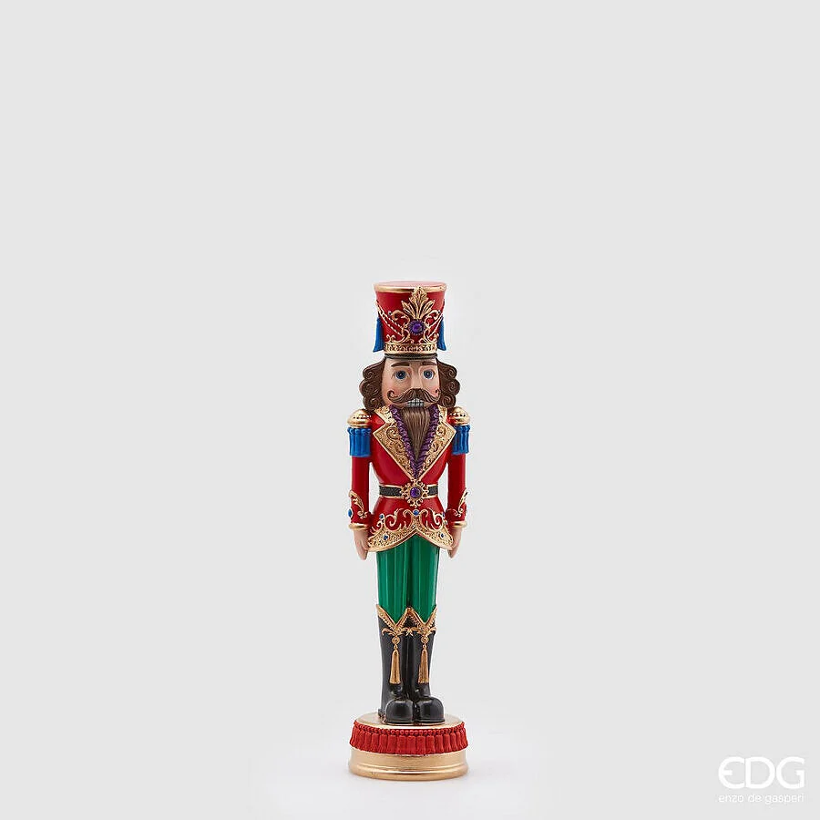 EDG Enzo De Gasperi Decoro Soldatino di Natale Schiaccianoci  Righe H 35 Cm Multicolor