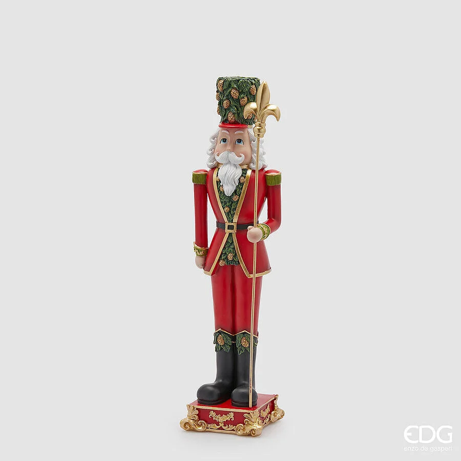 EDG Enzo De Gasperi Decoro Soldatino Natale con Alabarda H 51,5 Cm L 14 Cm L 13 Cm Green Red