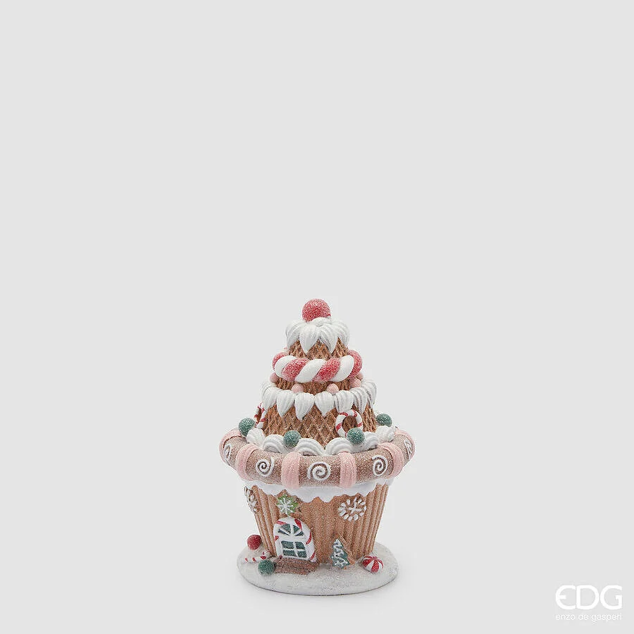 EDG Enzo De Gasperi Decoro Torta Marzapane Natale H 20 Cm D 14 Cm Multicolor