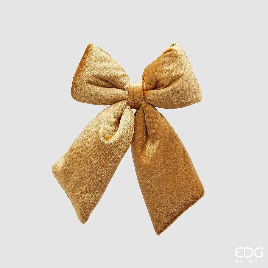 EDG Enzo De Gasperi Fiocco Natale Velluto H 20 Cm L 15 Cm Gold