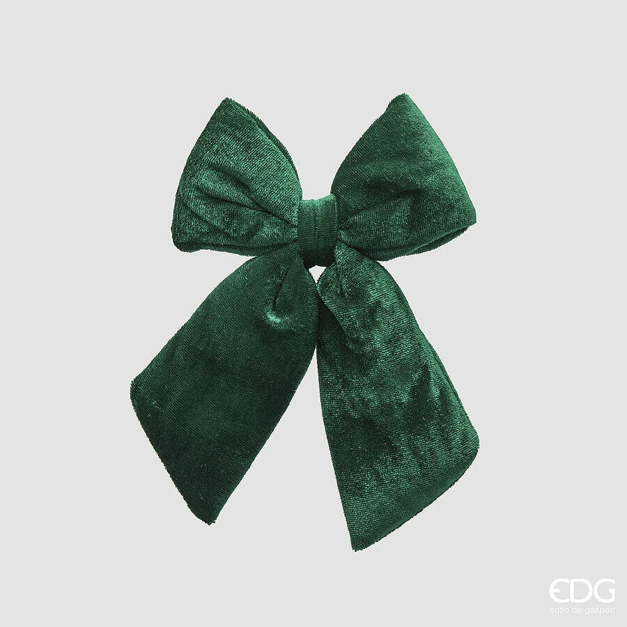 EDG Enzo De Gasperi Fiocco Natale Velluto H 20 Cm L 15 Cm Green