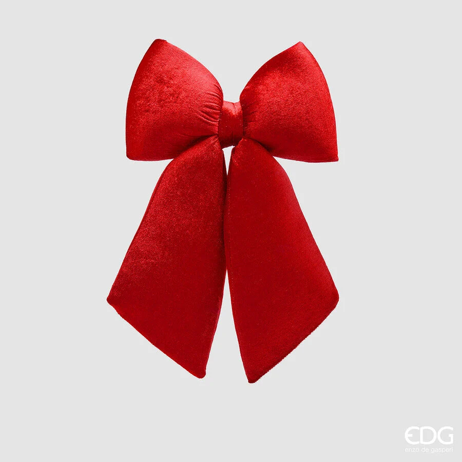 EDG Enzo De Gasperi Fiocco Natale Velluto H 38 Cm L 27 Cm Red