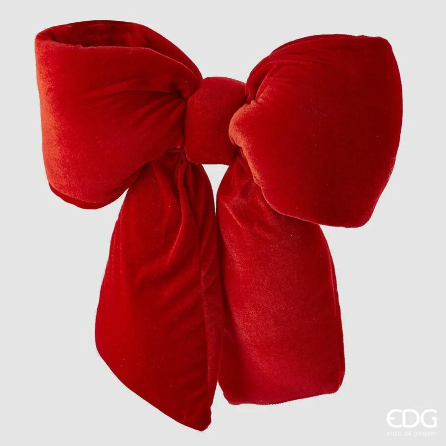 EDG Enzo De Gasperi Fiocco Natale Velluto H 43 Cm L 40 Cm Red