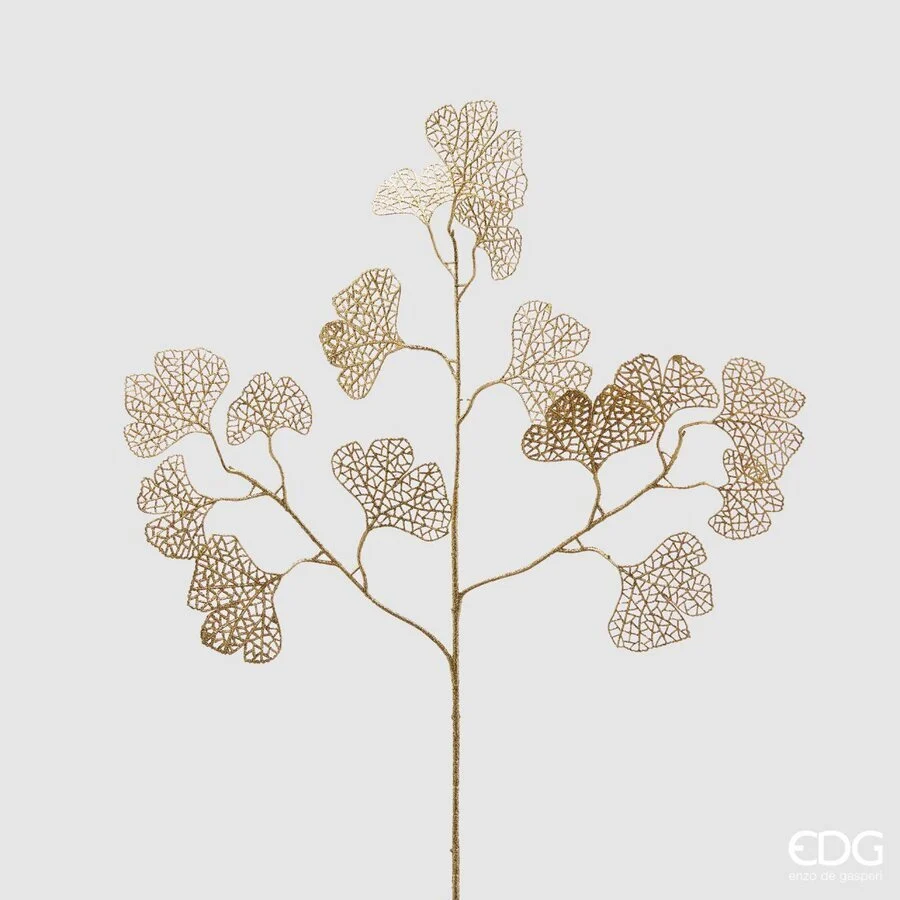 EDG Enzo De Gasperi Ginko Olis Glitter di Natale H 75 Cm Gold