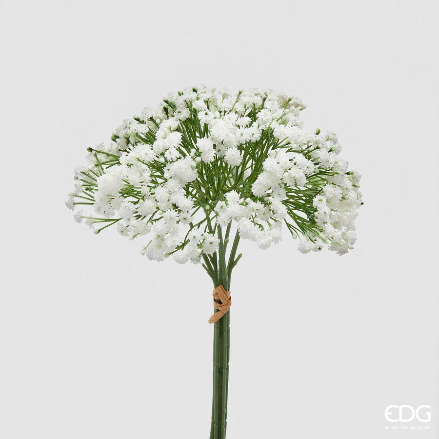 EDG Enzo De Gasperi Gypsophila Bouquet x7 Pianta Artificiale H 34 Cm D 18 Cm Bianco
