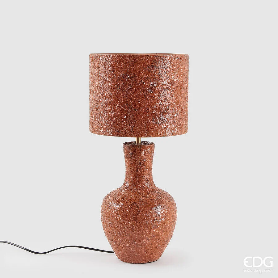 EDG Enzo De Gasperi Lampada da Tavolo Crackle E27 H 56 Cm D 26 Cm IP20 Metallo Orange