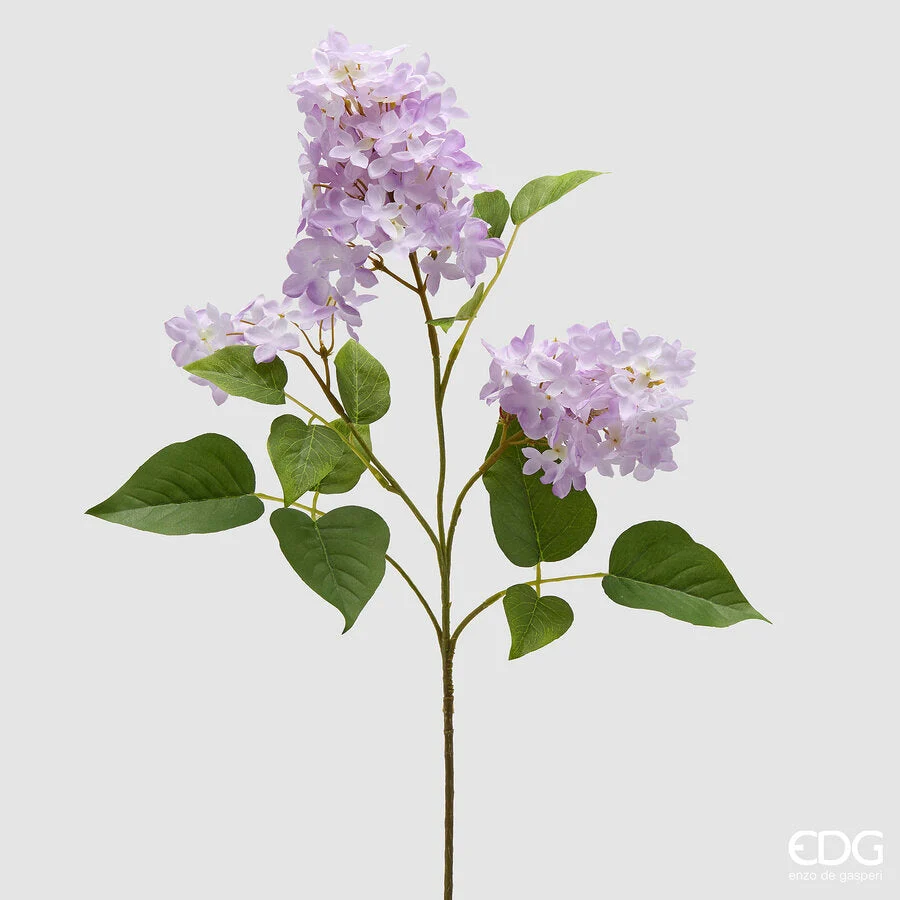 EDG Enzo De Gasperi Lillà Ramo con Foglie H 78 Cm Pianta Artificiale Colore Lilac