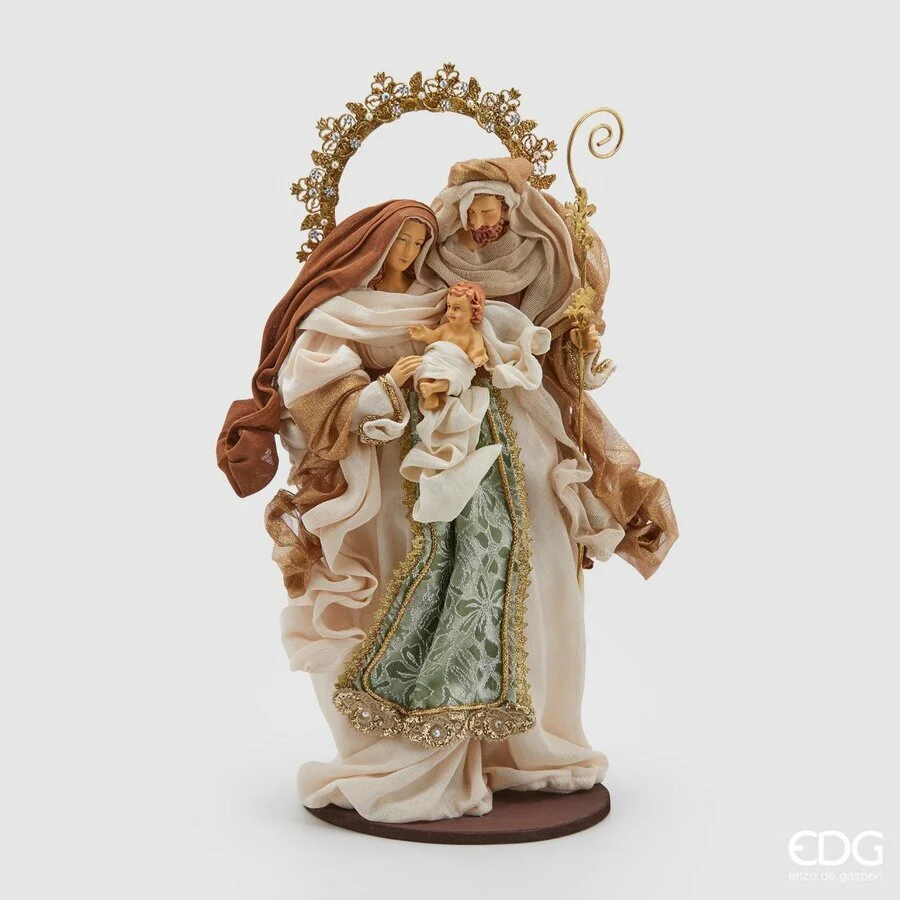 EDG Enzo De Gasperi Nativita King Natale con Base H 50 Cm Green  Gold
