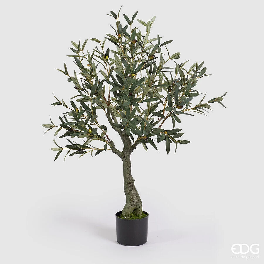 EDG Enzo De Gasperi Olivo con Vaso H 110 Cm Pianta Artificiale Verde
