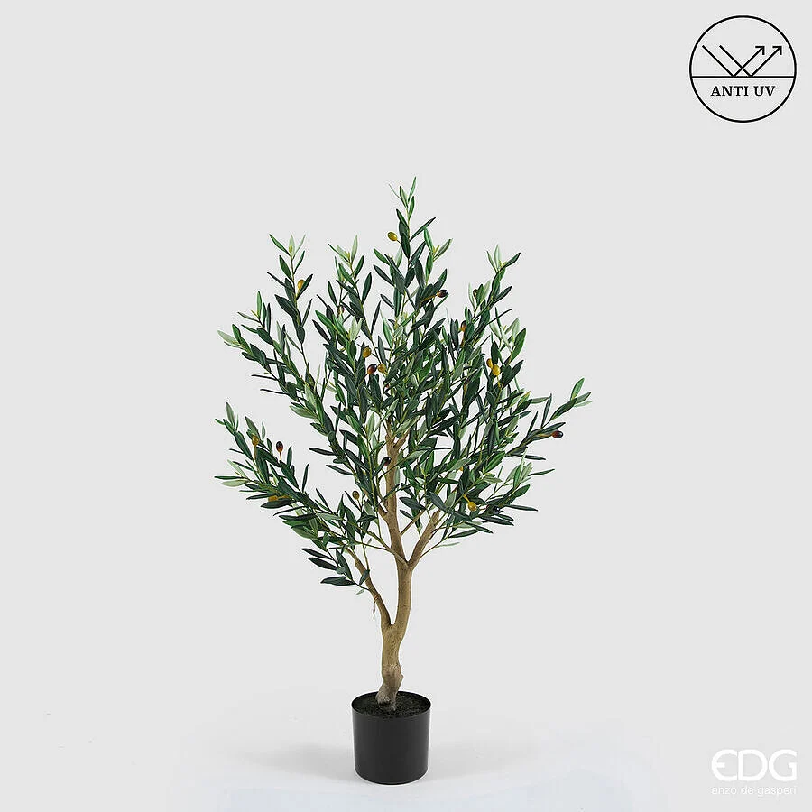 EDG Enzo De Gasperi Olivo con Vaso H 129 Cm Pianta Artificiale Anti Uv Verde