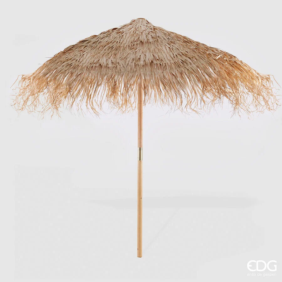 EDG Enzo De Gasperi Ombrellone da Esterno in Paglia Champagne D 200 cm H 240 cm