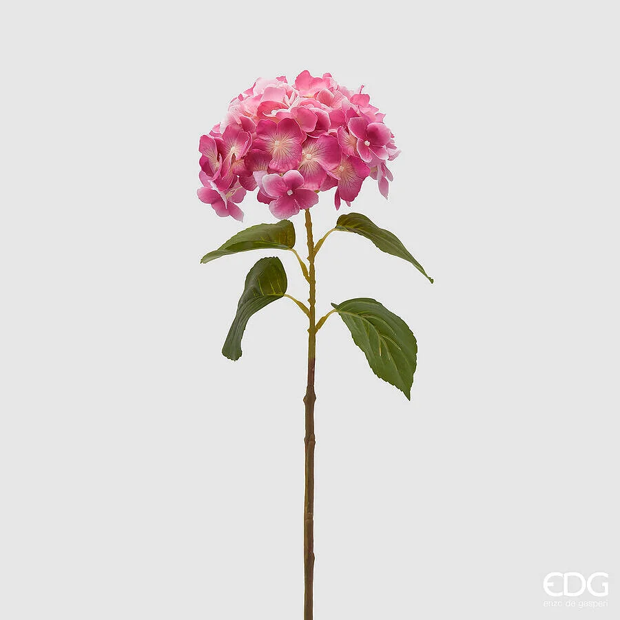 EDG Enzo De Gasperi Ortensia Ramo con Foglie H 70 Cm Pianta Artificiale Colore Rosa Antico