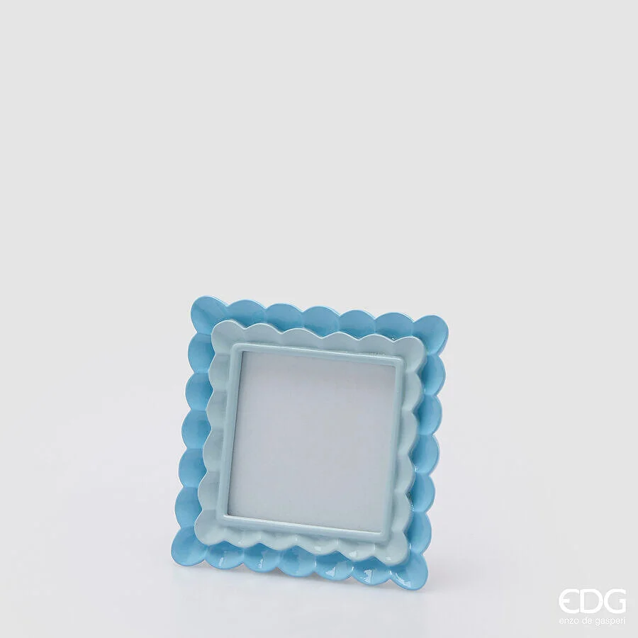 EDG Enzo De Gasperi Portafoto Cornice Balze Quadrato H 15 Cm L 15 Cm Blu