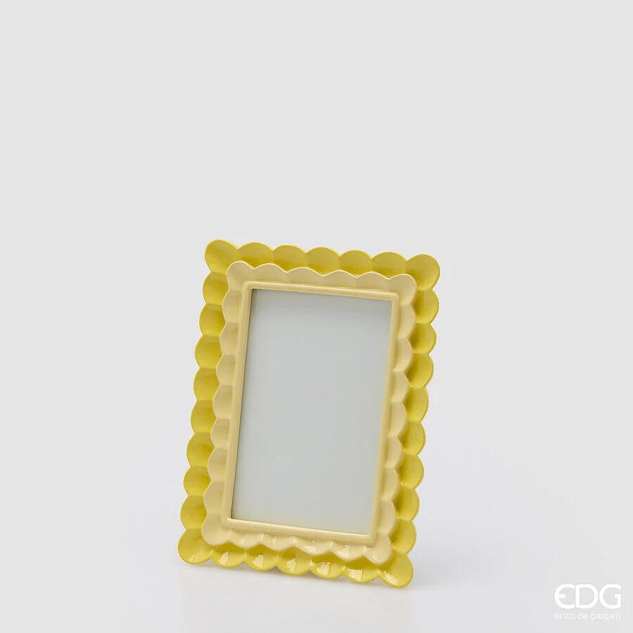 EDG Enzo De Gasperi Portafoto Cornice Balze Rettangolare H 20 Cm L 15 Cm Giallo
