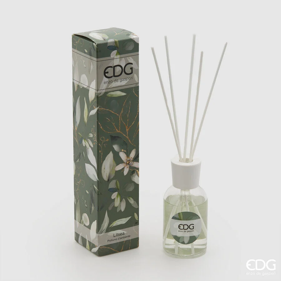 EDG Enzo De Gasperi Profumatore Bottiglia 100 Ml con Bastoncini Litsea