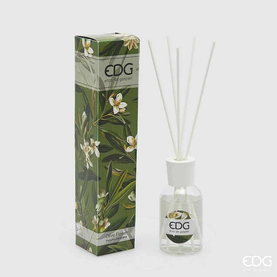 EDG Enzo De Gasperi Profumatore Bottiglia 100 Ml con Bastoncini Olive Flower