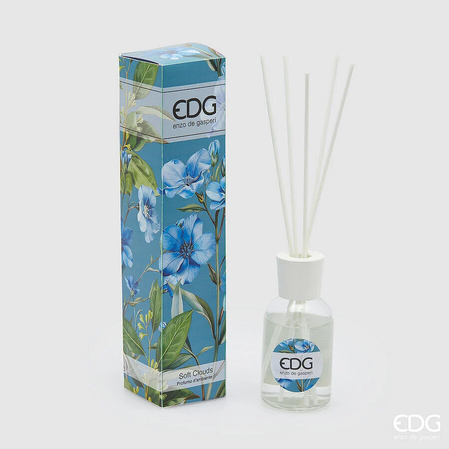 EDG Enzo De Gasperi Profumatore Bottiglia 100 Ml con Bastoncini Soft Clouds