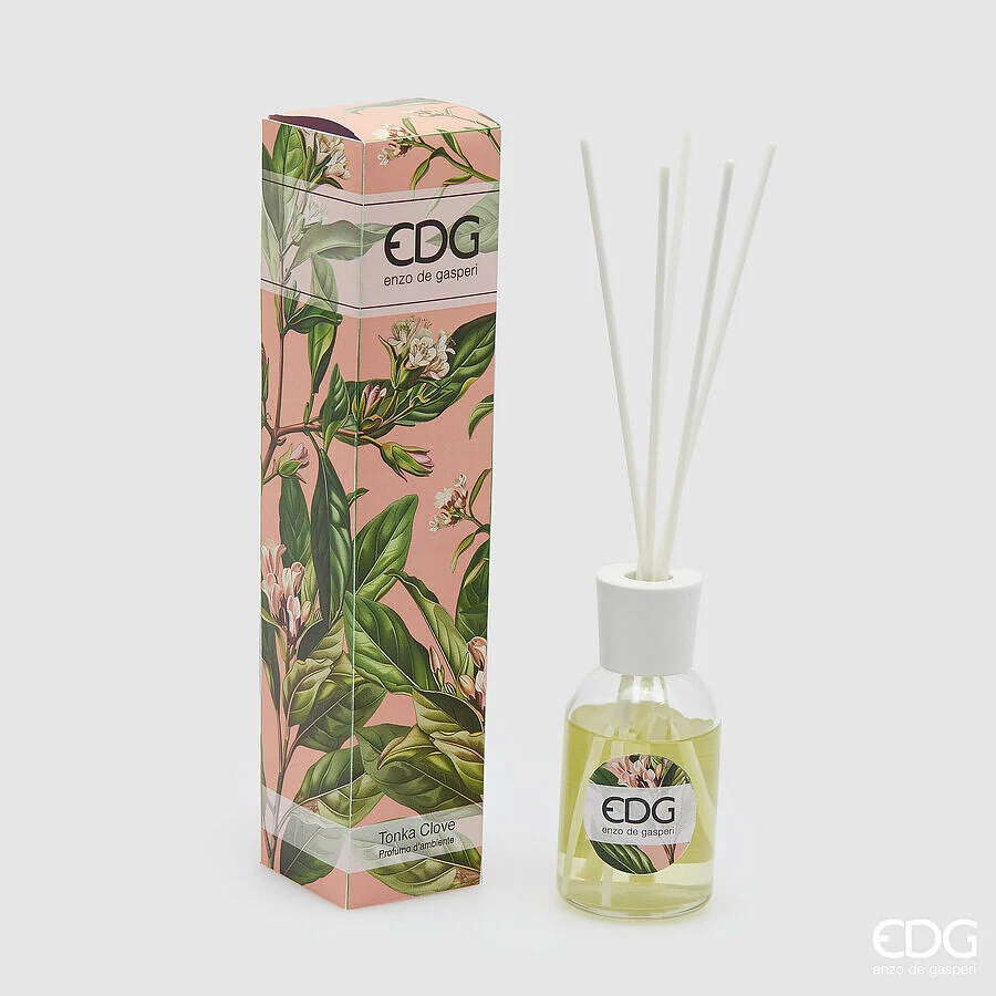 EDG Enzo De Gasperi Profumatore Bottiglia 100 Ml con Bastoncini Tonka Clove